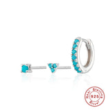 925 Silver Turquoise Stud Earrings for Women Jewelry