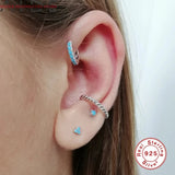 925 Silver Turquoise Stud Earrings for Women Jewelry