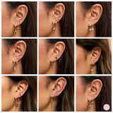 925 Silver Punk Stud Earrings Zircon Piercing Jewelry Women Brincos