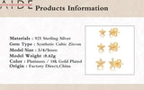 Mini Starfish Stud Earrings 925 Silver Zircon Piercing Jewelry