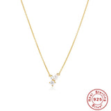 18K Plated Women's Necklace 925 Sterling Silver Cubic Zircon Pearl Necklaces