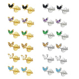 925 Silver Small Hoop Earrings Turquoise Lavender Zircon Jewelry