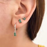 925 Silver Small Hoop Earrings Turquoise Lavender Zircon Jewelry