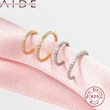 925 Silver CZ Crystal Piercing Ear Tragus Cartilage Nose Hoop Nose Ring