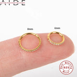 925 Silver CZ Crystal Piercing Ear Tragus Cartilage Nose Hoop Nose Ring
