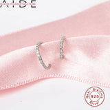 925 Silver CZ Crystal Piercing Ear Tragus Cartilage Nose Hoop Nose Ring