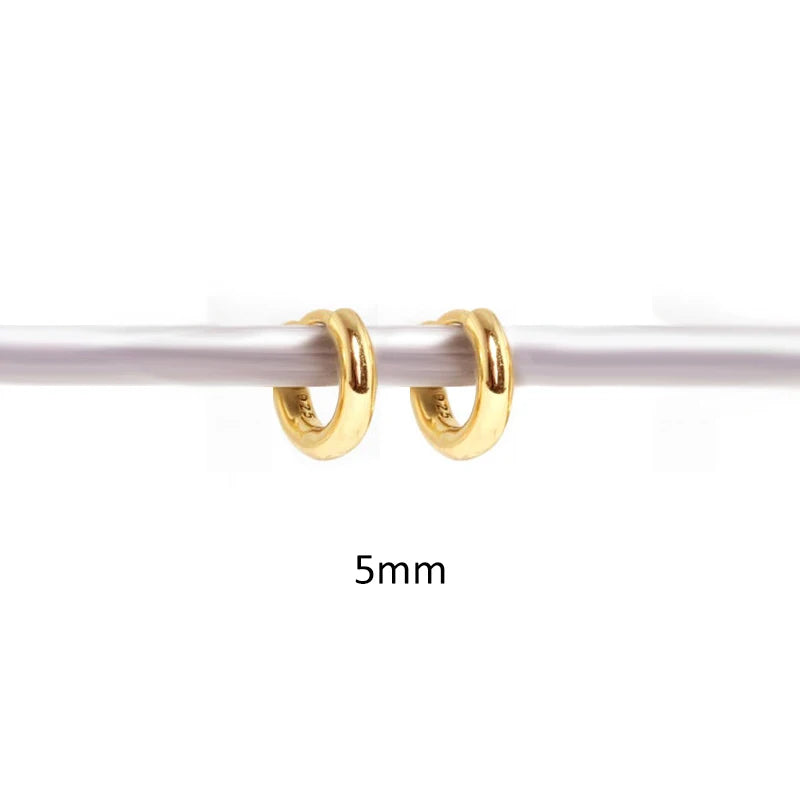 925 Sterling Silver Star Moon Hoop Earrings Mini Cross Zircon Jewelry