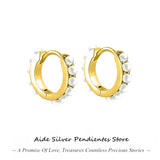 925 Sterling Silver Star Moon Hoop Earrings Mini Cross Zircon Jewelry
