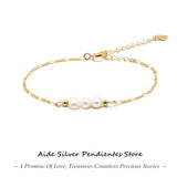 925 Silver Pearl Bracelet For Women Adjustable Bracelet