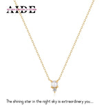 925 Silver Pearl Crystal Zircon Pendant Clavicle Necklace Wedding Jewelry