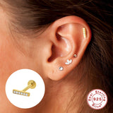 925 Silver Heart Zircon Pearl Wedding Stud Earrings