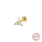 925 Silver Heart Zircon Pearl Wedding Stud Earrings
