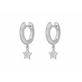 925 Silver Star Cross Drop Earrings Women Girl Jewelry