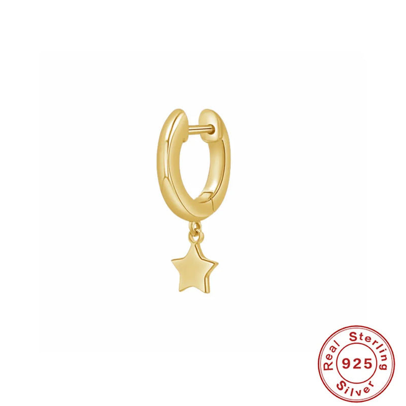 925 Silver Star Cross Drop Earrings Women Girl Jewelry