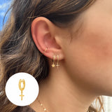 925 Silver Star Cross Drop Earrings Women Girl Jewelry