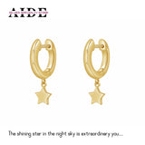 925 Silver Star Cross Drop Earrings Women Girl Jewelry