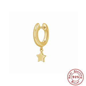 925 Silver Star Cross Drop Earrings Women Girl Jewelry