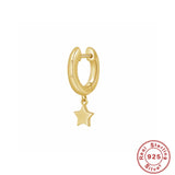 925 Silver Star Cross Drop Earrings Women Girl Jewelry
