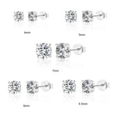 925 Silver Moissanite Diamond Stud Earrings Wedding Party Jewelry Brincos