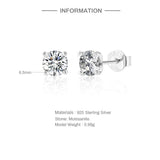 925 Silver Moissanite Diamond Stud Earrings Wedding Party Jewelry Brincos