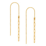 925 Silver Tassel Chain Paper Clip Ear Line Earrings