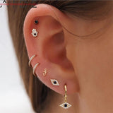 925 Silver Zircon Stud Earrings Long Tassel Irregular Jewelry