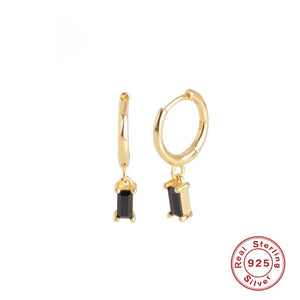 925 Silver Zircon Stud Earrings Long Tassel Irregular Jewelry