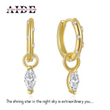925 Silver Zircon Hoop Earrings For Women Jewelry Brincos