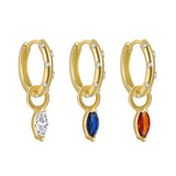 925 Silver Zircon Hoop Earrings For Women Jewelry Brincos