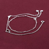 925 Silver Heart Micro Zircon Bracelet Set