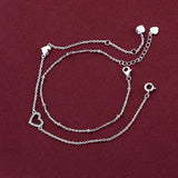 925 Silver Heart Micro Zircon Bracelet Set