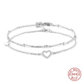 925 Silver Heart Micro Zircon Bracelet Set