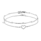 925 Silver Heart Micro Zircon Bracelet Set