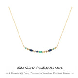 925 Silver Chain Colored CZ Necklace for Anniversary