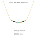 925 Silver Chain Colored CZ Necklace for Anniversary