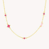 925 Silver Red Zirconia Necklace Minimalist Choker Jewelry