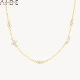 925 Silver Red Zirconia Necklace Minimalist Choker Jewelry