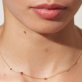 925 Silver Red Zirconia Necklace Minimalist Choker Jewelry