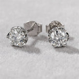 925 Silver Round Diamond Moissanite Earrings for Women