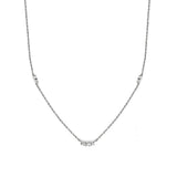 925 Silver Triple Zircon Necklace Pendant for Women Gift