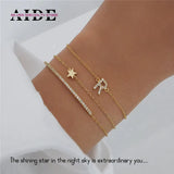 925 Silver Zircon Bracelet Chain for Women's Girl's Star Fine Jewelry