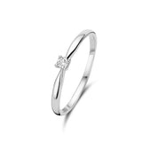925 Sterling Silver Classic Four-Prong Zirconia Ring for Women