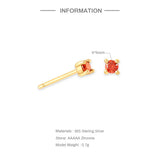 925 Silver Birthstone Stud Earrings for Couples Birthday Gift
