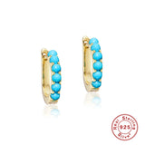 925 Silver Zircon Hoop Earrings Women Girls Small Circle Jewelry Gift
