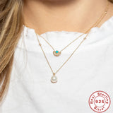 925 Silver Turquoise Pendant Necklace Mom Lover Gift