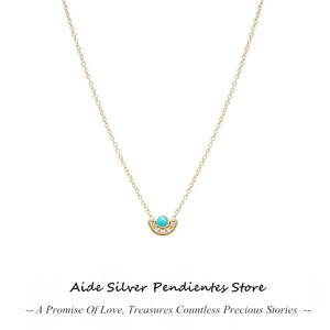 925 Silver Turquoise Pendant Necklace Mom Lover Gift
