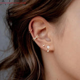 925 Silver Cross Ear Cuff No Piercing Clip Earrings