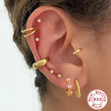 925 Silver Evil Eye Oil Drop Hoop Earrings Enamel Birthday Gift