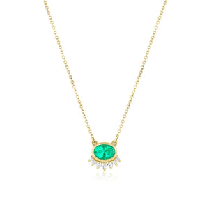 925 Silver Green Zircon Women's Necklace Wedding Jewelry Colar Feminino