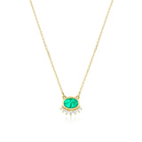 925 Silver Green Zircon Women's Necklace Wedding Jewelry Colar Feminino